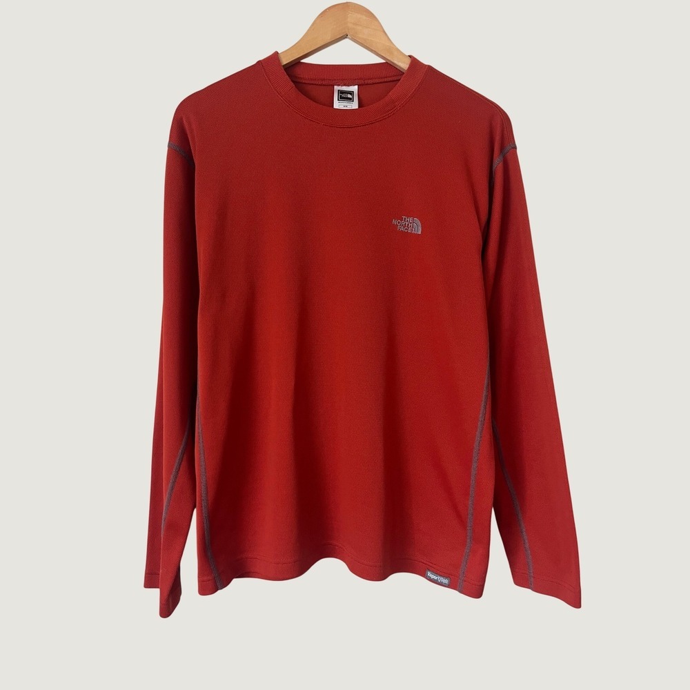 The North Face Mens Red VaporWick Long Sleeve Performance Shirt M Base Layer